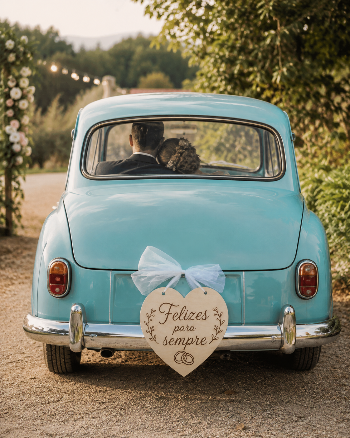 Placas para carro de casamento