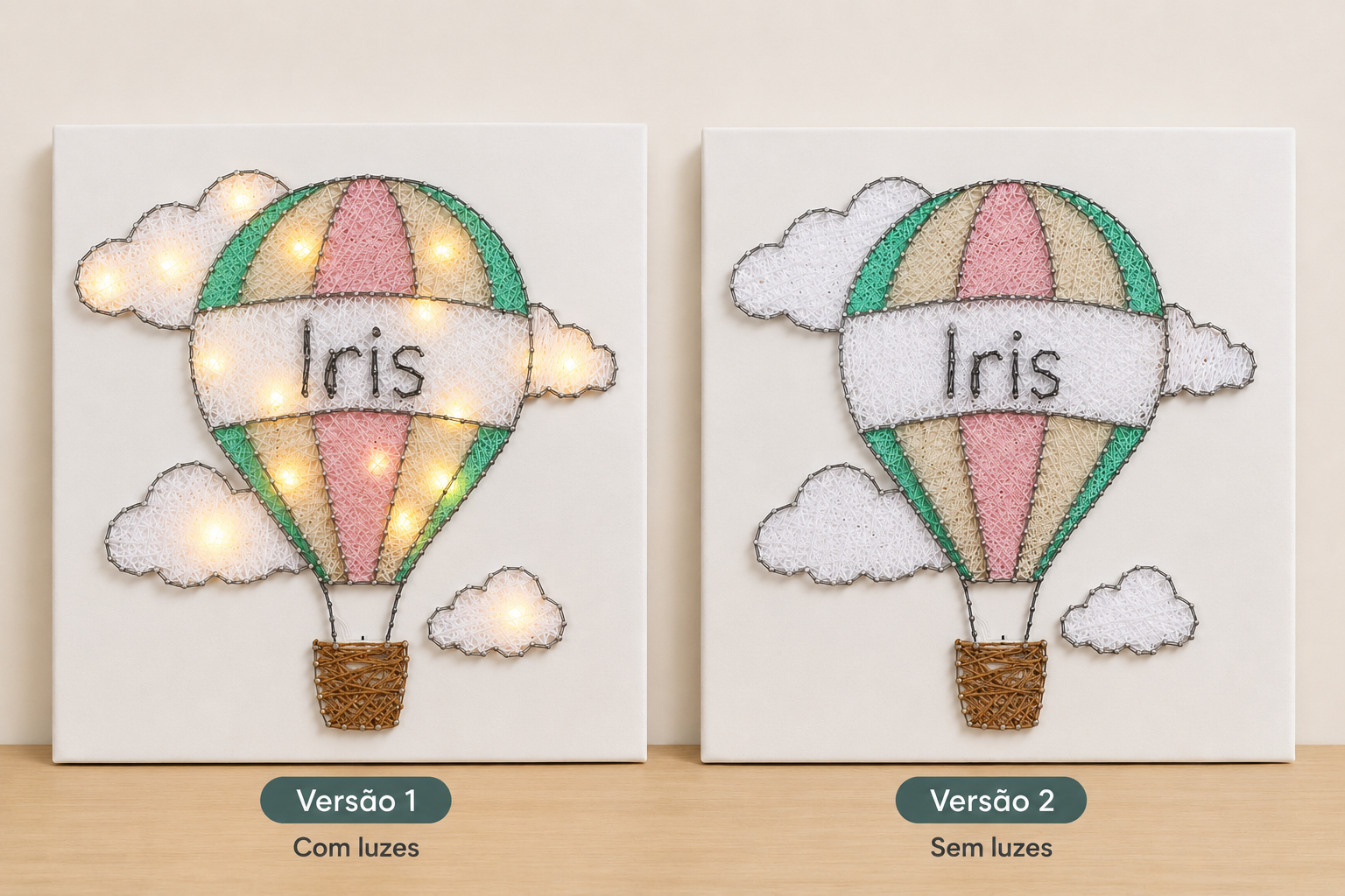 Quadros string art com nome 40x30 cm