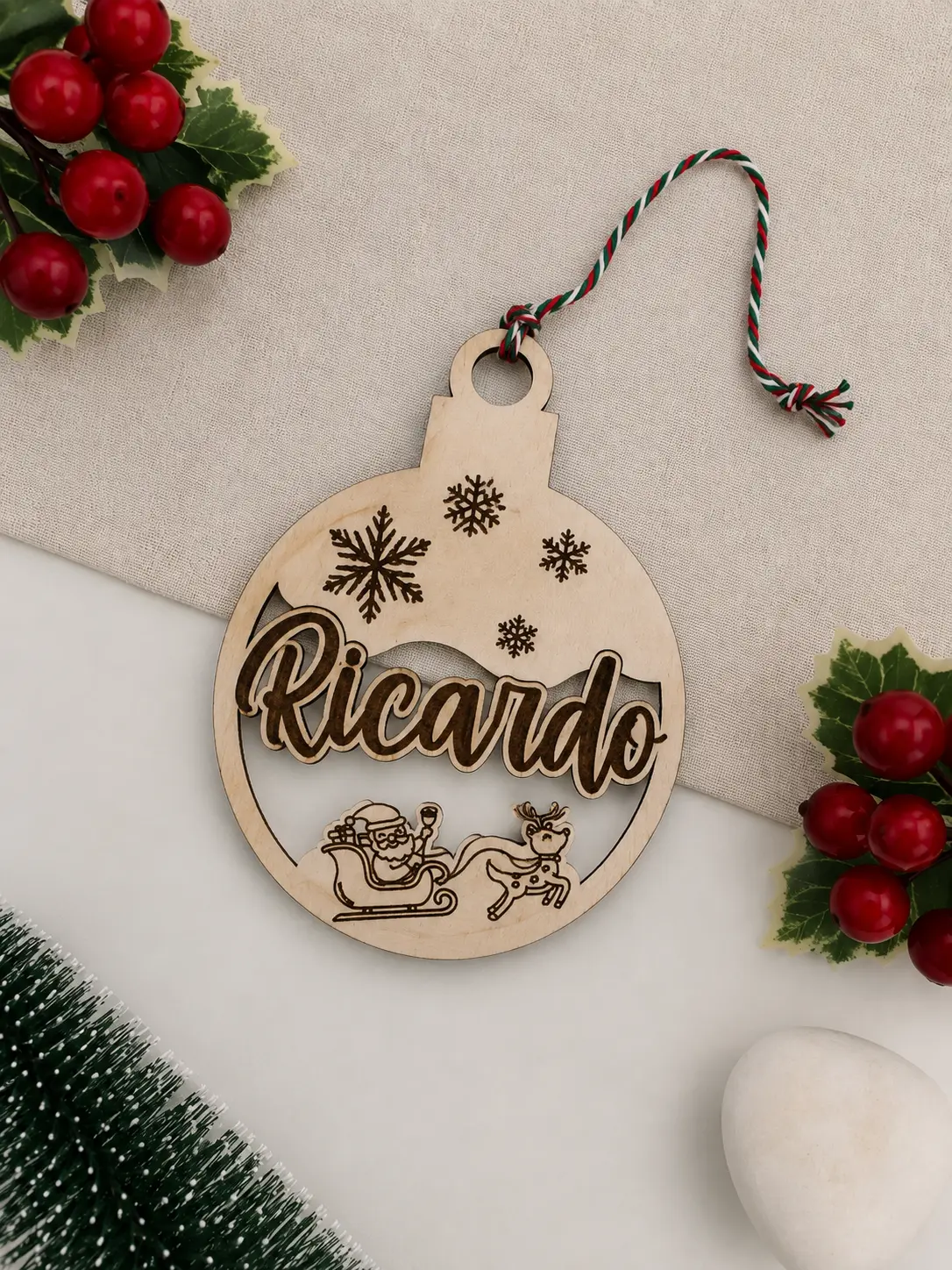 Bolas de Natal personalizadas com nome