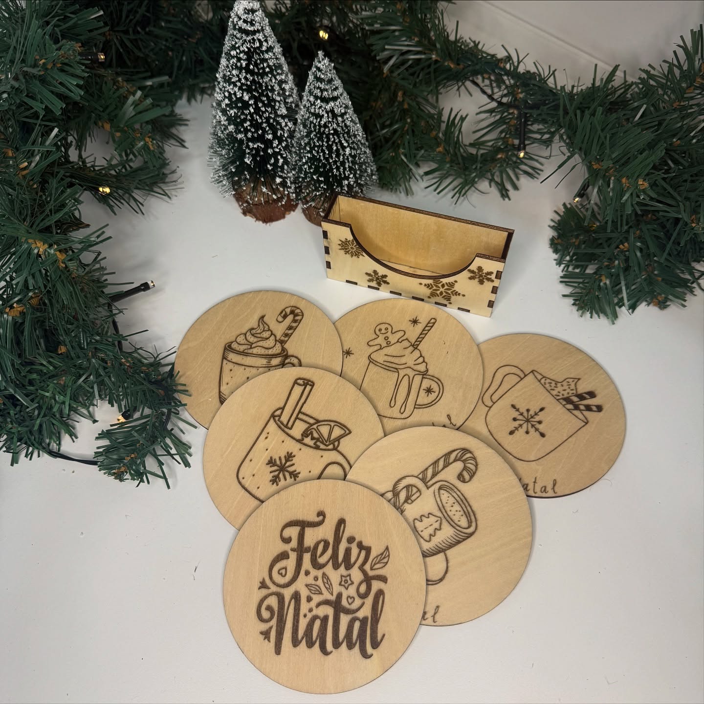 Bases de copo edição de Natal